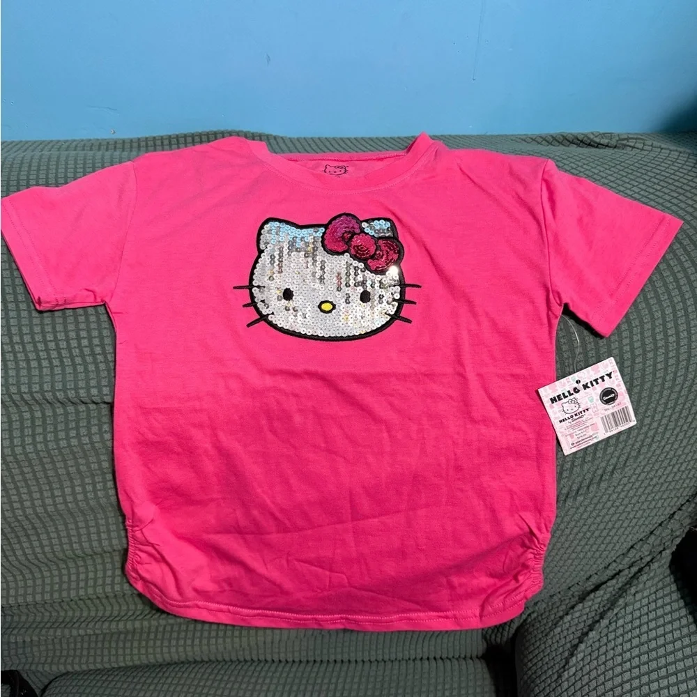 Hello kitty by sanrio girl's blouse size 8/10 fusia color - Picture 1 of 5